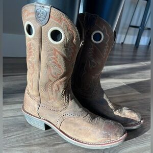 Ariat Round Up Ryder Western Cowboy Boots Brown Size 7.5